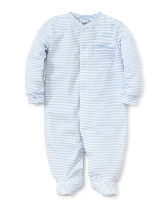 Kissy Kissy Stripes Footie - Light Blue