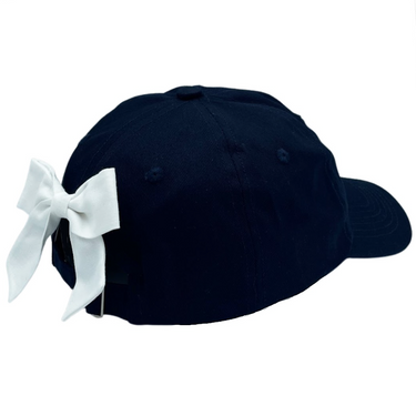 Bits and Bows - Navy Hat with White Bow
