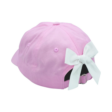 Bits and Bows - Pink Hat with White Bow