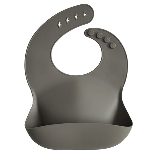 Mushie Silicone Bib - Dove Gray