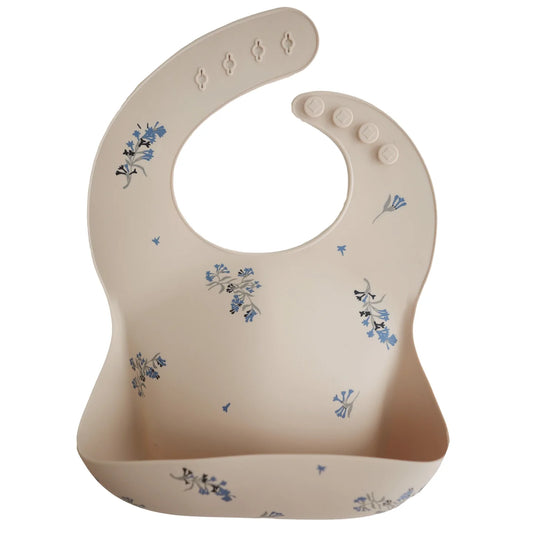 Mushie Silicone Bib - Lilac Flowers