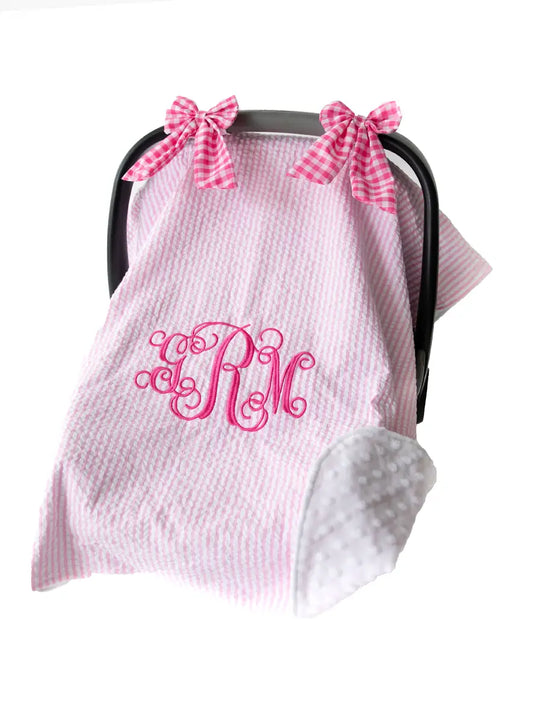 Caught Ya Lookin' - Gingham Carseat Cover - Pink