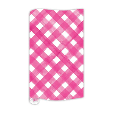 Rosanne Beck Wrapping Paper - Watercolor Buffalo Check - Hot Pink