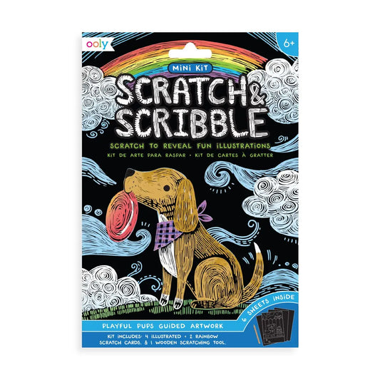 OOLY Mini Scratch + Scribble Art Kit - Playful Pups