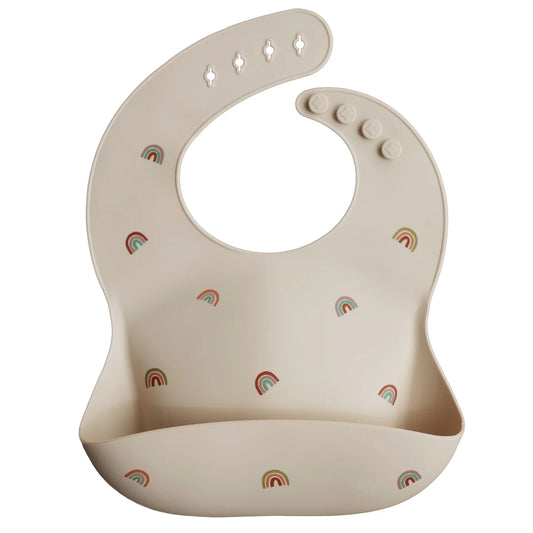 Mushie Silicone Bib - Rainbows