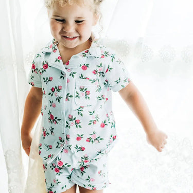 Sugar Bee Clothing Button Down Pajamas - Rose Dreams