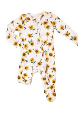 Angel Dear 2 Way Ruffle Zipper Romper - Sunflower Ditsy