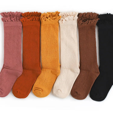 Little Stocking Co. - Fall Fancy  Lace Top Knee High Socks